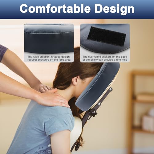 HOINCO Massage Face Cradle Cushion，Universal Headrest Face Rest Neck Head Cushion for Massage Chairs Spa Bed.(Dark Blue)