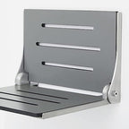 Seachrome Lift-Assist High Back Silhouette Folding Wall Mount Shower Bench Seat with White Frame