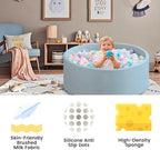Ball Pit for Toddlers 47.24''x15.75'' Baby Ball Pit Soft Foam Ball Pits Round Lagre Kids Ball Pits Indoor Kids Play Ball Pool Ideal Gift for Children (Lightblue, NO Balls)