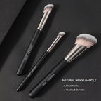 ENERGY Angled Makeup Brushes Set Vegan Powder Foundation Bronzer Nose Contour Concealer Makeup Brush for Liquid Cream Setting Powders Blending with Travel Bag