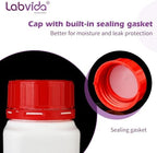 1 PC Lab Reagent Bottles with Red Tamper Evident Cap, 2000ml/67.6oz Wide Mouth Round Sample Storage Container Sealing Bottles for Classrooms, Storage at Home, or Laboratories, LVAP001