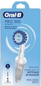 Oral-B MEUKPE Pro 300 Sensitive Clean Vitality Electric Toothbrush with (1) Brush Head, Rechargeable, White