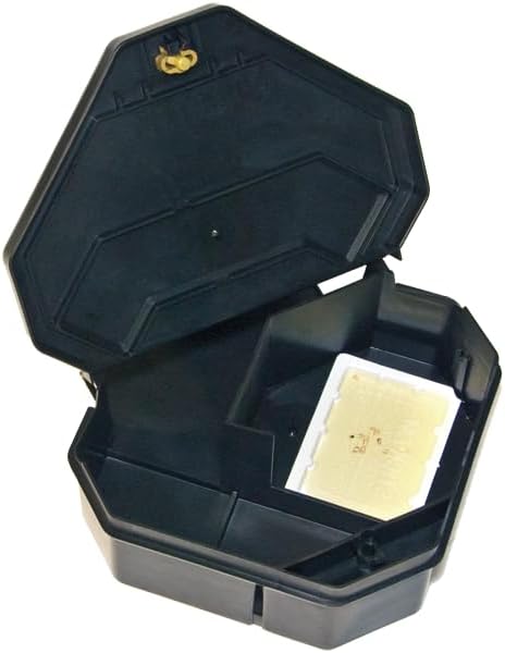 JT Eaton 904 Gold Key Rat Depot Tamper-Resistant Bait Station with Solid Lid, Indoor & Outdoor Use, Case of 6