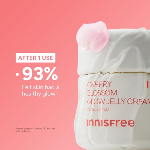 innisfree Cherry Blossom Glow Jelly Cream with Niacinamide for Smooth, Glowing Skin, Korean Skincare Hydrating Moisturizer