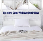 HOMBYS Pillow Wedge for Headboard Gap,Mattress Wedge Gap Filler Queen Size,Bed Crack Pillow,Foam Bed Gap Filler,Multifuctional Headboard Space Filler with Side Pocket,Fill The Gap (0-7")