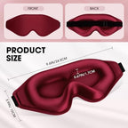 Sleep Mask | 99% Fully Block Out Light Eye Sleep Mask | Long Lash Extension | 3D Deep Contoured Eyes Cover Zero Pressure | Adjustable Straps | Sleep Travel Home Nap Rest Women Men (Red)