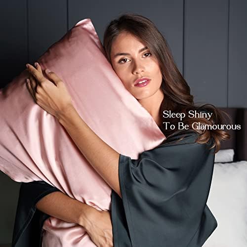 Yanibest Satin Pillowcase, King Size Pillow Cases Set of 2 - Silk Pillow Cases for Hair and Skin with Zipper, Silk Pillow Cases King for 20"x40", Exquisite Packaging for Women Men