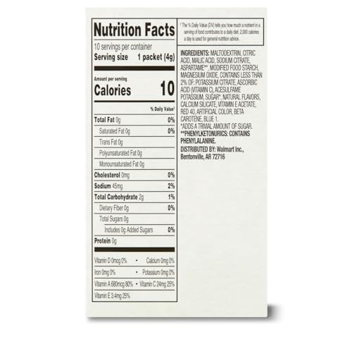 Great Value Sugar free Low calorie Blackberry Lemonade Drink Mix Bundle 10 packets Per Box (4 Boxes), 40 Total Packets. Includes (2) Stand-Up Sieral Plastic Drink Pouches. Store Juice, Favorite Snacks. Custom Healthy Smoothie Recipe Card