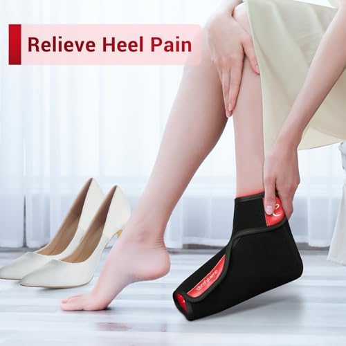 Comfytemp 5000mAh Cordless Red Light Therapy for Foot, Portable Near Infrared Light Therapy Heat Therapy Foot Wrap, Wireless Light Shoe for Foot Ankle Heel Joint Pain Relief, 9'' x 7''