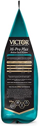 Victor Super Premium Cat Food – Hi-Pro Plus Active Cat and Kitten – Dry Cat Food for Active Cats – All Breeds and All Life Stages from Kitten to Adult, 15lb