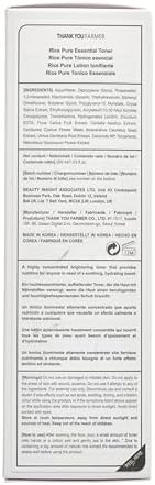 THANKYOU FARMER Rice Pure Essential Facial Toner for Woman 7.03 oz - Hydrating Rice Toner for Face with Niacinamide & Centella, Milk Toner for Glass Skin - Vegan Korean Skin Care for Dry Skin