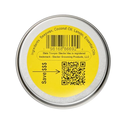 Mustache Wax (Medium Hold) with Natural Beeswax, Coconut Oil & Lanolin, Nourishes & Styles - Subtle Masculine Scent, Easy Application - 1 oz Tin for Daily Use & Travel
