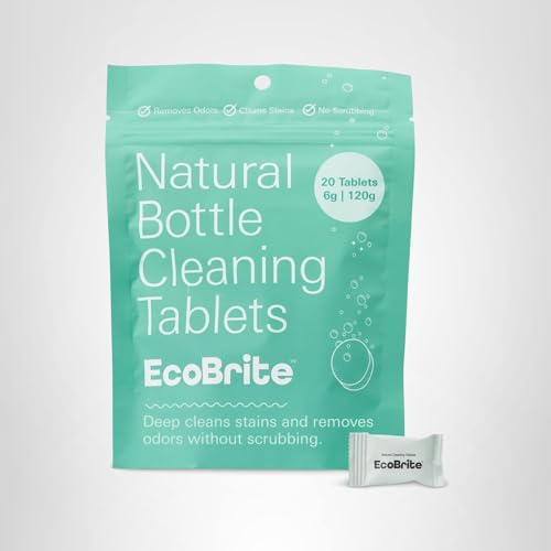 Owala EcoBrite Powerful Cleaning Tablets, Cleans Bottles, Coffee Cups, Pots, Pans, Camping Gear, Pet Bowls, and Much More - 20 pack (Individually Wrapped) Made From Naturally Sourced ingredients