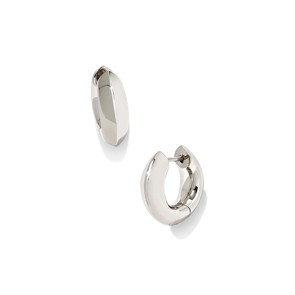 Kendra Scott Mikki Metal Huggie Earring, Rhodium Plated Brass, Fashion Jewelry for Women
