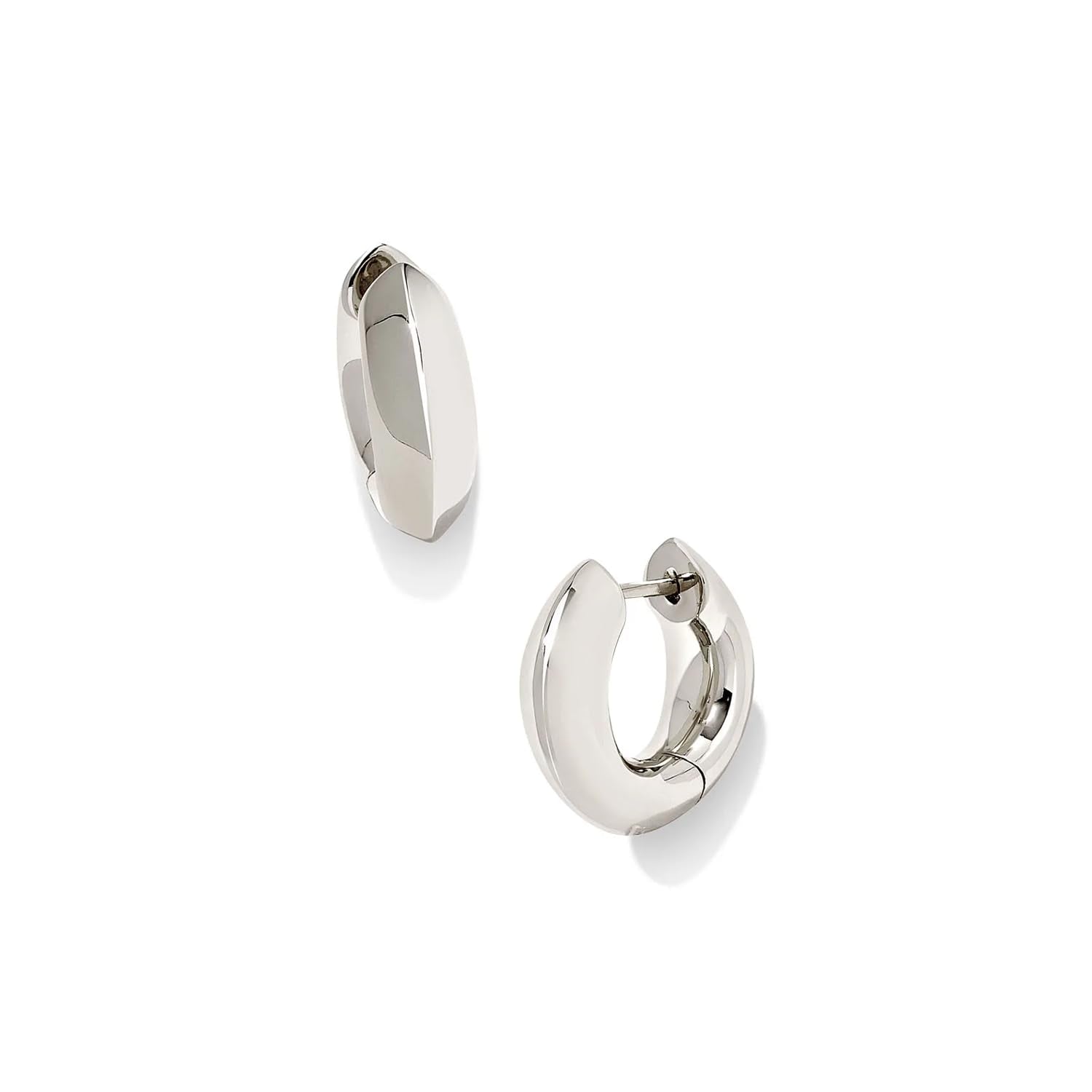 Kendra Scott Mikki Metal Huggie Earring, Rhodium Plated Brass, Fashion Jewelry for Women