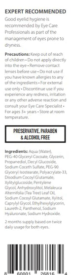 OPTASE TTO Eyelid Cleansing Gel, 1.7 fl oz – Tea Tree Oil Eyelid Cleanser for Gentle Daily Lid and Lash Cleansing – Made With Hyaluronic Acid - Preservative Free, Alcohol Free - Eye Doctor Recommended