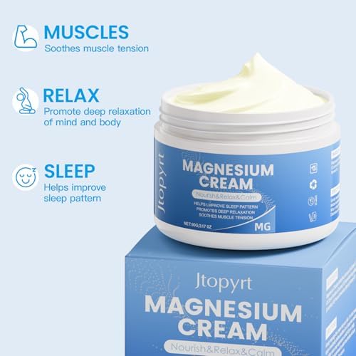 Magnesium Cream for Sleep: Magnesium Lotion Easily Absorbed by Muscles Long Lasting Moisturizing 90g/3.17oz