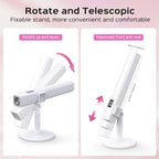 Handheld UV Light for Gel Nails, 5W LED Nail Lamp, Portable Mini Nail Dryer with Stand & LCD Screen, Nail Lamp for Fast Curing (White)