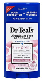 Dr. Teals Deodorant Variety Gift Set (2 Pack, 2.65oz Ea.) - Vanilla Lavender & Rose & Milk - Essential Oils, Shea Butter & Magnesium Help Absorb Moisture & Keep Skin Clean & Healthy