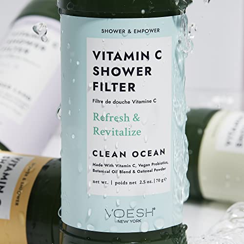 VOESH Vitamin C Shower Filter, Shower Aromatherapy, Water Purifier, Water Softener, Vegan Probiotics, Spa Shower Head, Water Filter, Shower Self-Care