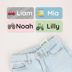 – Personalized Name Labels for Kids (120) – Waterproof & Durable Stickers for Clothing, School & Daycare Items - Motor