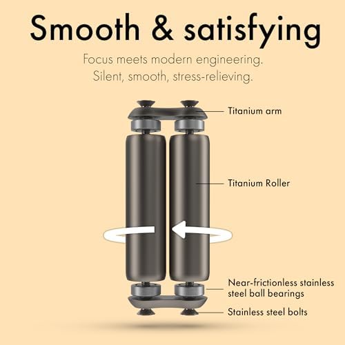ONO Roller - Handheld Fidget Toy for Adults | Help Relieve Stress, Anxiety, Tension | Promotes Focus, Clarity | Compact, Portable Design | Titanium Junior