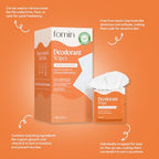 FOMIN Acidified Travel Deodorant Wipes For Women & Men - 15 Count - Citrus Harmony - pH Balanced, Mini Deodorant Travel Size Wipes - Plastic-Free, Individually Wrapped Underarm Body Wipes
