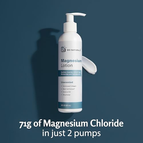 Unscented Magnesium Lotion for Sleep - Helps with Muscle Relaxation, Soothes Tired Legs, Supports Restful Nights, Moisturizes & Hydrates Skin - 8 fl oz - Magnesium Cream, Butter, Topical Magnesium