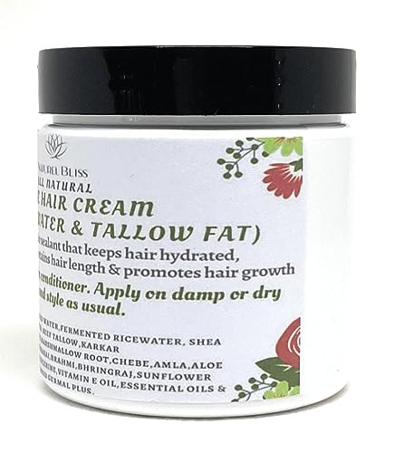 Croton Zambesicus Hair Growth Cream|Leave in Conditioner|With Fermented Rice Water & Tallow|Aloe Vera|Sea Moss (Unscented, 4 oz)