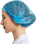 ProtectX 500-Pack Blue Disposable Hair Nets, Elastic Head Cover, Bouffant Caps, Sanitation Head Cover for Food Service, Spa Men & Women - 21 inch