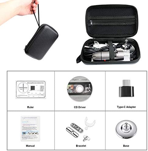 USB Microscope Camera 40X to 1000X, Cainda Digital Microscope with Metal Stand & Carrying Case, Compatible with Android Windows Linux Mac, Portable Microscope Camera for Kids Students Adults (Gray)