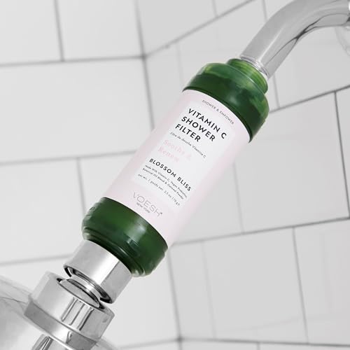 VOESH Vitamin C Shower Filter, Shower Aromatherapy, Water Purifier, Water Softener, Vegan Probiotics, Spa Shower Head, Water Filter, Shower Self-Care