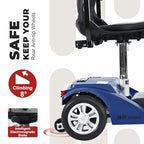 Metro Mobility Powered Mobility Scooters, 4 Wheel Mobility Scooters for Adults 265 lbs Folding Mobility Scooter Lightweight Headlight Electric Scooters for Seniors 10 Miles with USB Charger Port Blue