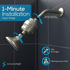 SparkPod 23 Stage Shower Head Filter for Dry Hair and Skin - High Output Universal Shower Filters to Remove Toxic Chemicals, Chlorine & Heavy Metals (Elegant Brushed Nickel)