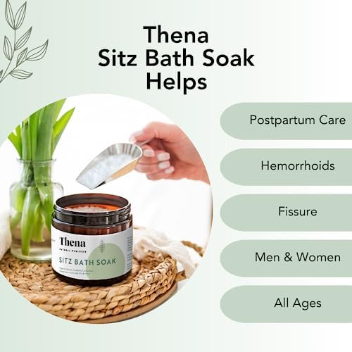 Thena Organic Sitz Bath Soak 2 Pack | Postpartum Essentials 100% Natural & Gentle with Pure Epsom & Dead Sea Salts Witch Hazel Lavender Essential Oil