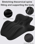 HOMEPAC Ergonomic Memory Foam Wedge Pillow, 27° Angled Support for Neck and Waist, Multi-Position Support Pillow (Black)