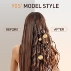 Thermal Brush, Hot Hair Curling Iron 1.77 Inch Thermal Round Hair Curling Brush with 2 Temp Settings, Universal Voltage, Tourmaline Ceramic, Negative Ion Technology, New Update Rose Gold
