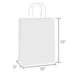 BagDream Kraft Paper Bags with Handles 10x5x13 Inch White 100 Pack Bulk