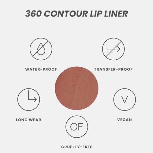 Wonderblading Lip Stain Peel Off Masque (Whimsical) with 360 Contour Lipliner (Saddle)