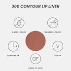 Wonderblading Lip Stain Peel Off Masque (Whimsical) with 360 Contour Lipliner (Saddle)