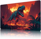 MTG Playmat Non-Slip Rubber Backing Printing Commander Board Game Desk Mat Duel Mat TCG PTCG Playmat 24x14 inches and Free Storage Bags (Tyrannosaurus)