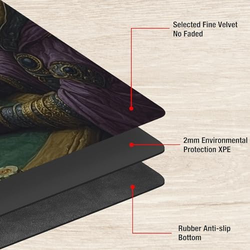Playmats for Magic: The Gathering MTG Card Game Mat Plus 50 Pcs Card Sleeves, 24 x 14 inch TCG Mat with Stitched Edge for Commander Deck Duskmourn Board Game, Pandas Play Poker