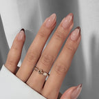Almond Press On Nails - BTArtbox French Tip Press On Nails, Supremely Fit & Natural Glue On Nails with Nail Glue, Reusable Stick On Nails in 16 Sizes - 30 Fall Soft Gel Fake Nails Kit, Morning Coffee