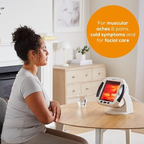 Beurer IL50 Infrared Heat Lamp Heated Red Light Therapy Lamp for Body, Face, Sinuses, & Skin - Effective Muscle Pain & Cold Relief Treatment by Improving Blood Circulation