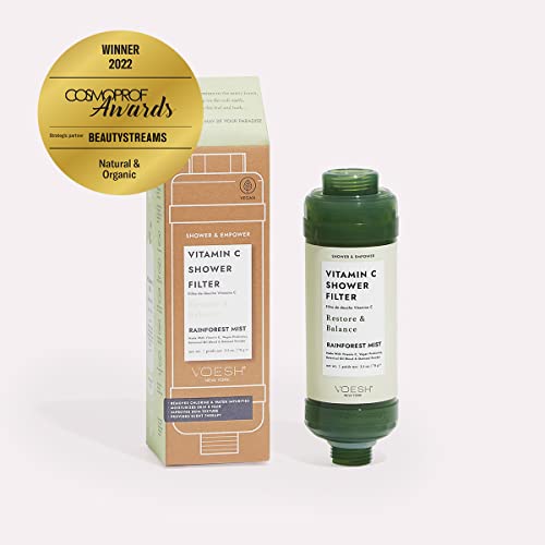 VOESH Vitamin C Shower Filter, Shower Aromatherapy, Water Purifier, Water Softener, Vegan Probiotics, Spa Shower Head, Water Filter, Shower Self-Care