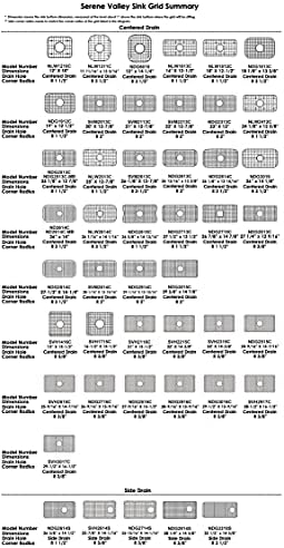 Serene Valley Sink Protector Grid 26-1/16" x 14-1/16", Centered Drain with Corner Radius 3-1/2", 304 Stainless Steel Material NLW2614C
