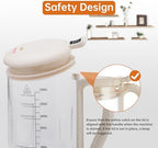 8-in-1 Automatic Soy Milk Maker with Self-Cleaning, 1400ml Large Capacity for Almond, Coconut, Oat Milk, Nut Milk, Juice, 16 Stainless Blades, 24H Delay Timer