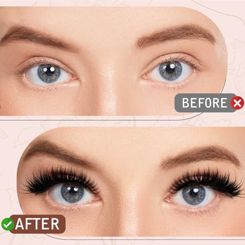 DIY Lash Extension Kit Volume Lash Clusters 60D+80D D Curl Individual Lashes Lash Clusters Kit Thick Eyelash Extension Kit 280 pcs Thin Band Cluster Lashes Lash Bond and Seal Lash Tweezers