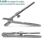 Nail Clippers for Men Thick Nails Laqrge Wide Jaw Opening Long Handle Heavy Duty Ultra Sharp Toe Nail Clippers No Splash Fingernail Clipper for Seniors,Adult, Women (Silver with File)