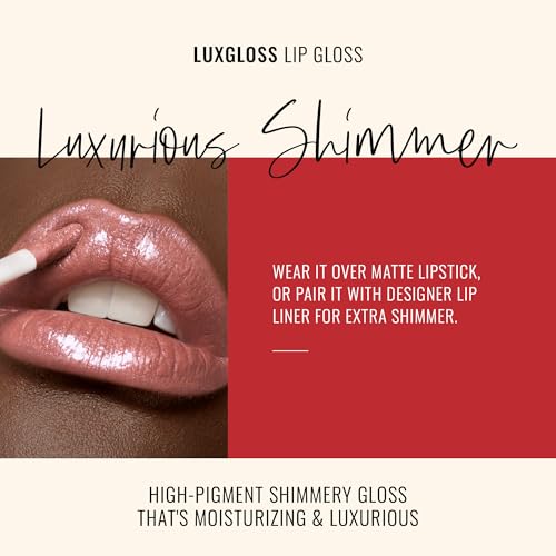 Runway Rogue LuxGloss Lip Gloss, High-Pigment Shimmery Rose-Gold Lip Gloss, ‘Fashion Week’